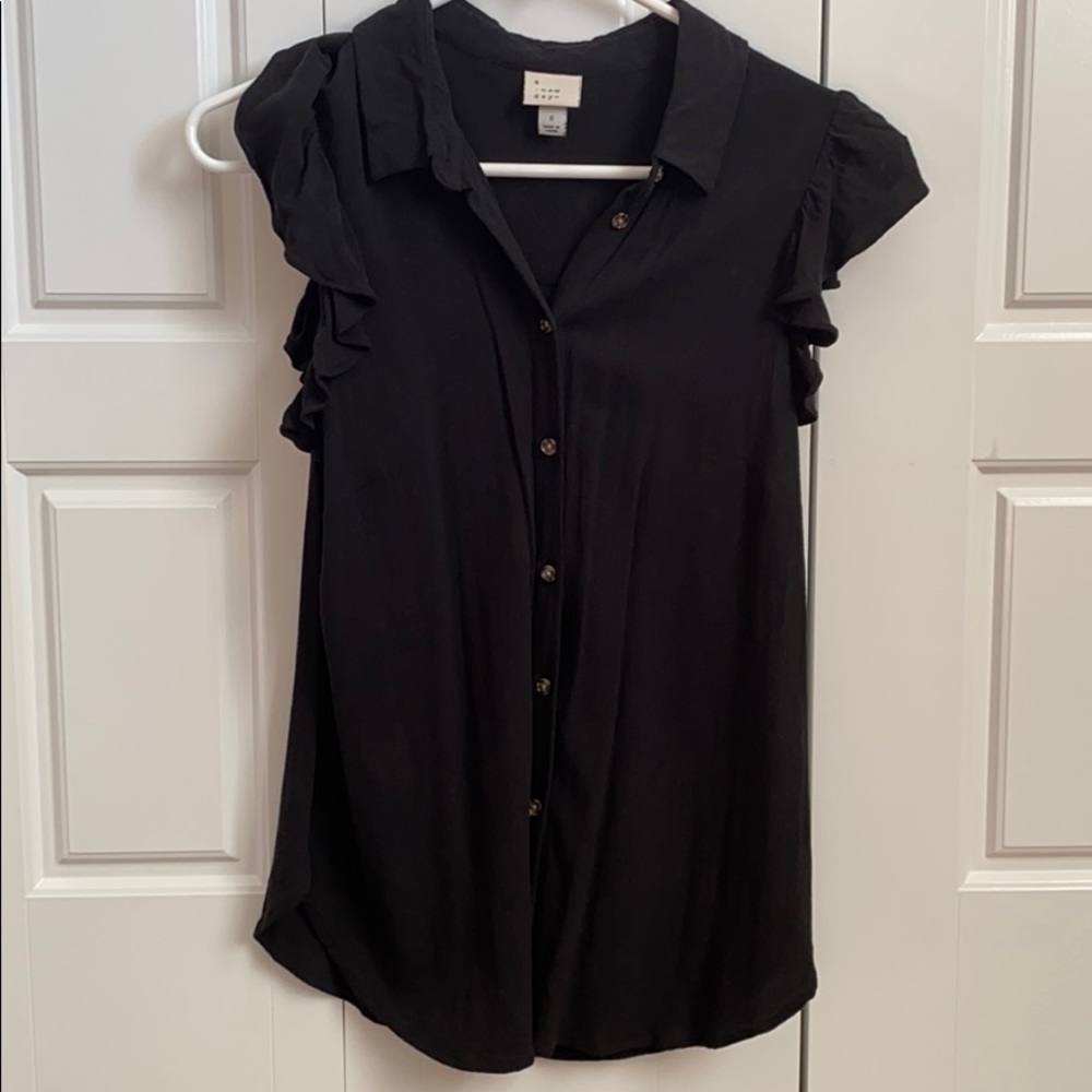 Black button down tank top